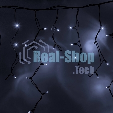Гирлянда Neon-night Айсикл (бахрома) светодиодный, 4,0 х 0,6 м, черный провод каучук, 230 В, диоды белые, 128 LED