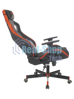 Кресло Knight OUTRIDER черный/красный, экокожа, 120 кг, механизм качания