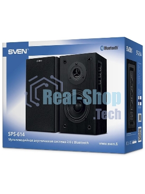 Акустическая система SVEN SPS-614 2.0 (2x20W, Bluetooth, дерево, black)