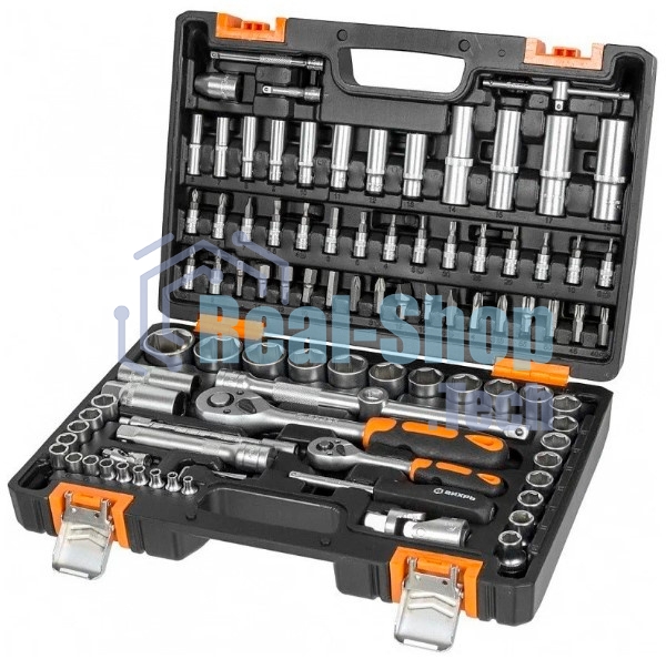 Набор инструментов 1/2дюйм; 1/4дюйм CrV пластик. кейс (94 предм.) Вихрь 73/6/7/5