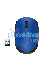 Мышь беспроводная Logitech M171 синий, 1000 dpi, радиоканал, USB, кнопки - 3