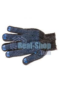 Перчатки трикотажные, с ПВХ точкой, 10 класс, черные Россия