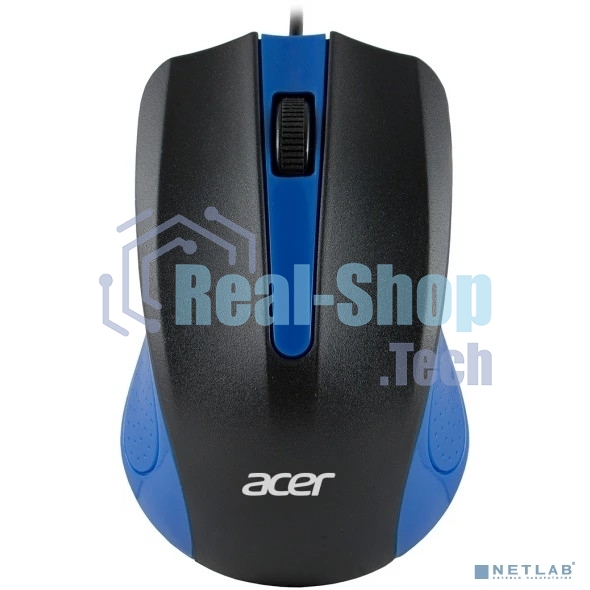 Мышь проводная Acer OMW011 черный/синий, 1200 dpi, USB, кнопки - 3