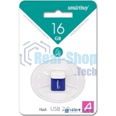 Флешка USB Smartbuy LARA Blue (SB16GBLARA-B), 16Gb, USB 2.0, R/W 15/5, синий/белый