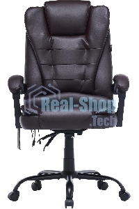 Кресло компьютерное Cactus CS-CHR-OC03M-BR темно-коричневый, эко.кожа, с подголовником