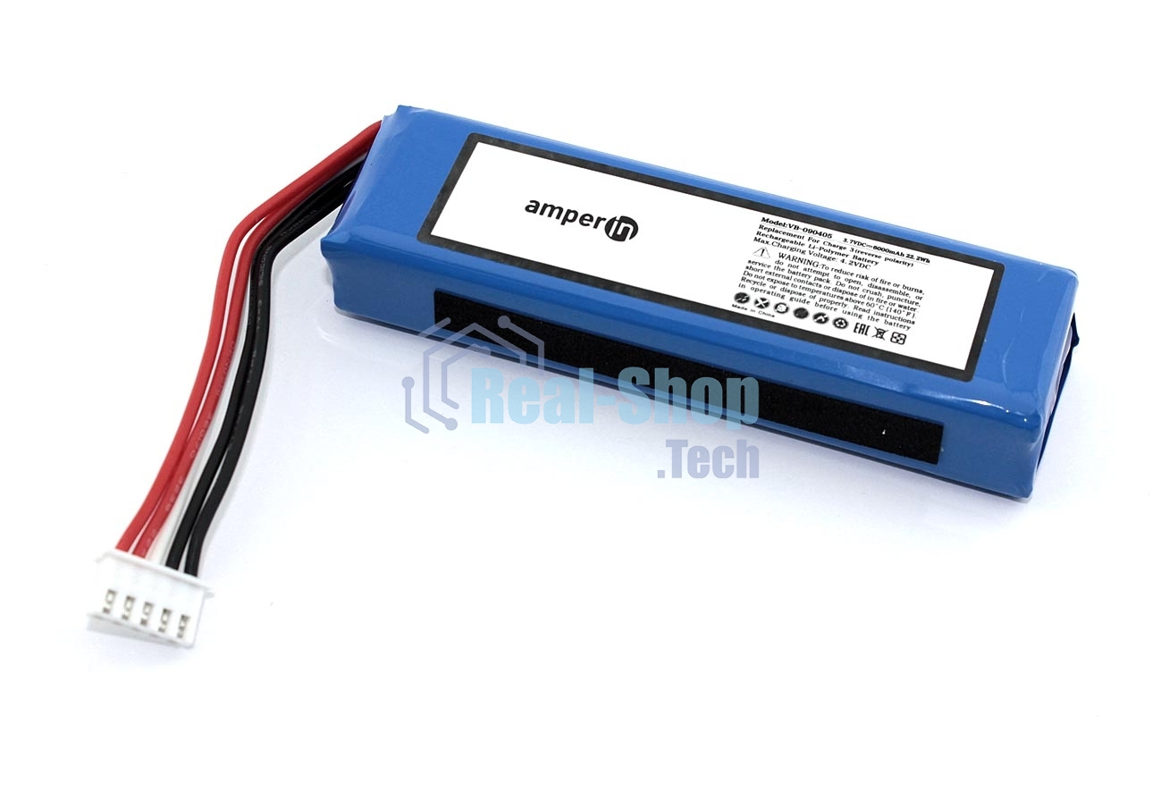 Аккумуляторная батарея для JBL Charge 3 GSP1029102A 6000mAh 3,7V (обратная полярность)