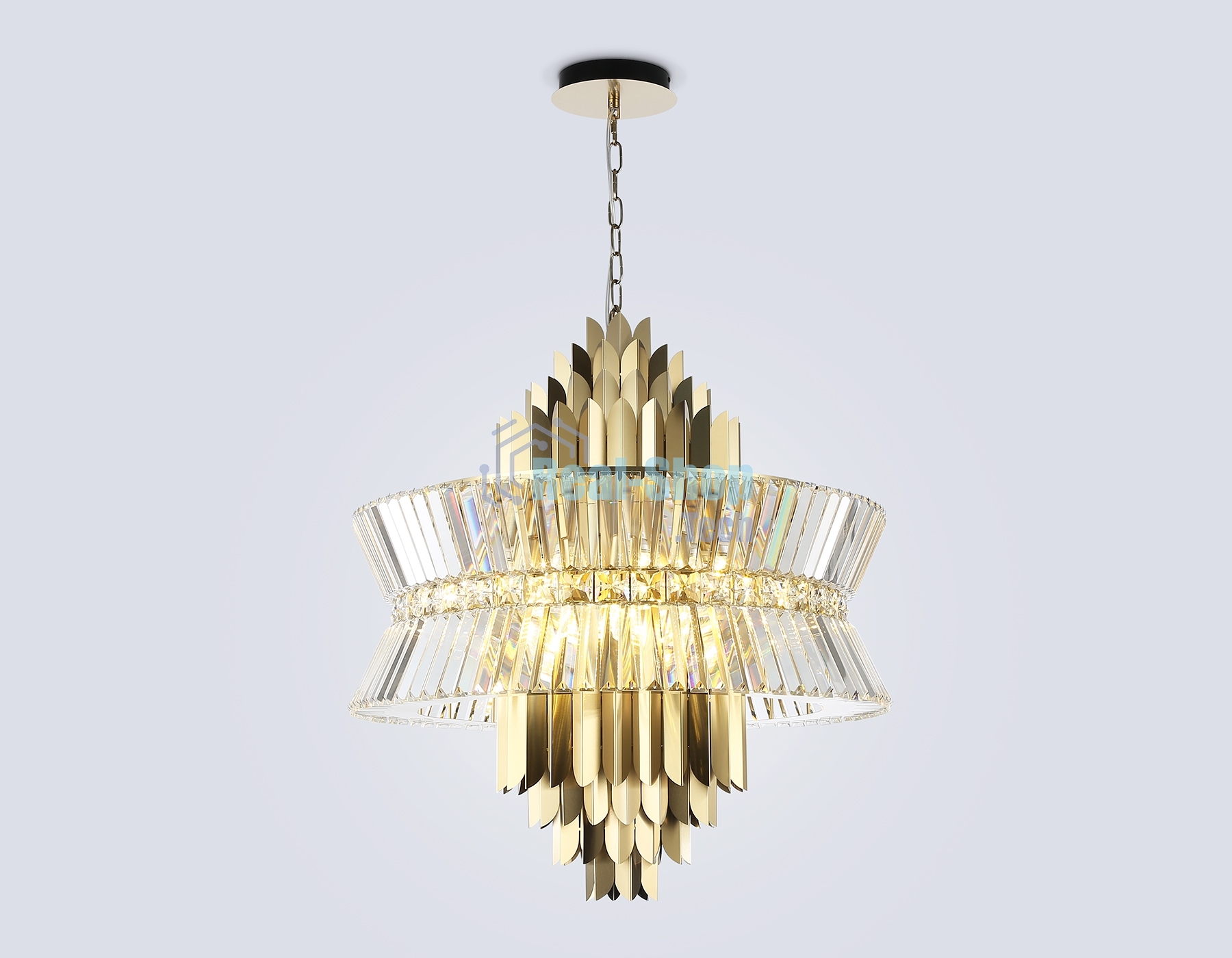 Люстра Ambrella light LH41023/18 BS/CL латунь/прозрачный E14*18 max 40W D700*750
