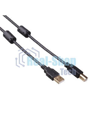 Кабель USB 2.0 A-->B 3м ExeGate 2 фильтра, позолоченные контакты