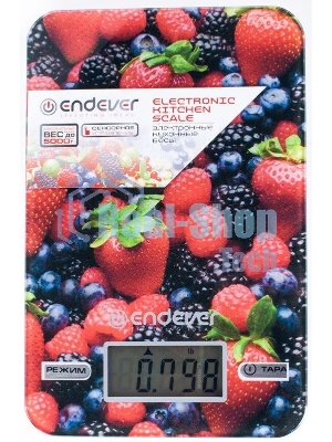 Весы кухонные Endever Skyline KS-528 (5кг, стекло, ягоды)