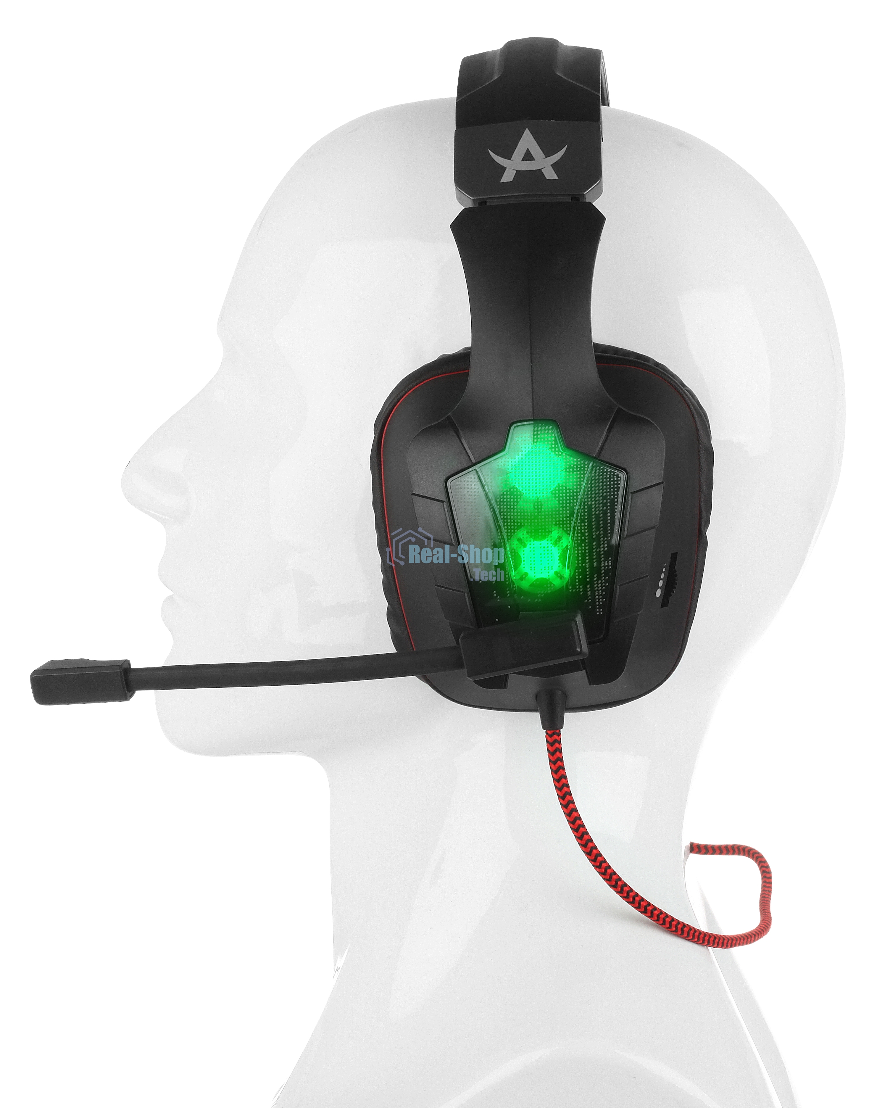 Гарнитура проводная Qumo Arsenal GHS 0016, стереогарнитура, подсветка, USB