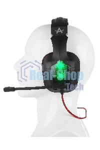 Гарнитура проводная Qumo Arsenal GHS 0016, стереогарнитура, подсветка, USB