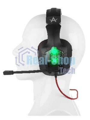 Гарнитура QUMO Arsenal чёрный, проводная, USB, подсветка
