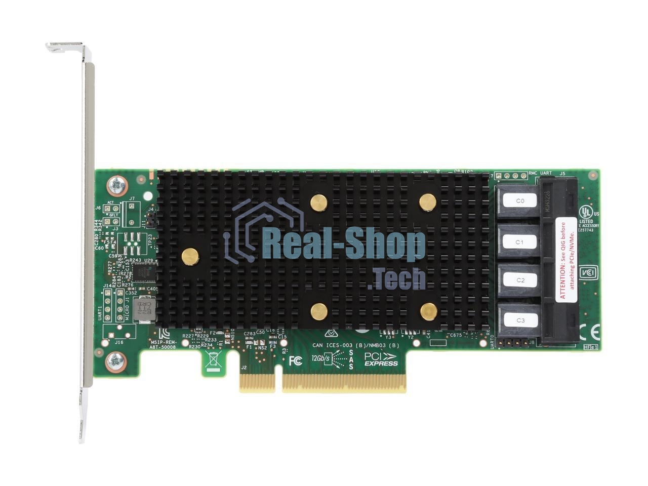 Адаптер HBA SAS 9400-16i SGL (05-50008-00), PCIe 3.1 x8 LP, Tri-Mode SAS/SATA/NVMe 12G HBA, 16port(2*int SFF8643), 3416 IOC