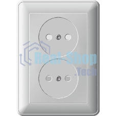 Розетка 2-м СП W59 16А IP20 защ. шторки без заземл. бел. SchE RS16-254-18