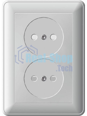 Розетка 2-м СП W59 16А IP20 защ. шторки без заземл. бел. SchE RS16-254-18