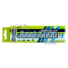 Батарея Ergolux Alkaline LR03 BP-12 AAA 1250mAh (12шт) коробка