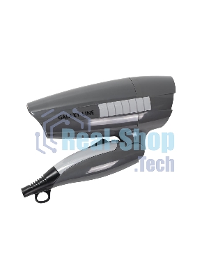 Фен для волос Galaxy Line GL 4337, серый, 1200 Вт, 2 скорости потока воздуха, складная ручка, подвесная петля, длина шнура питания 170 см