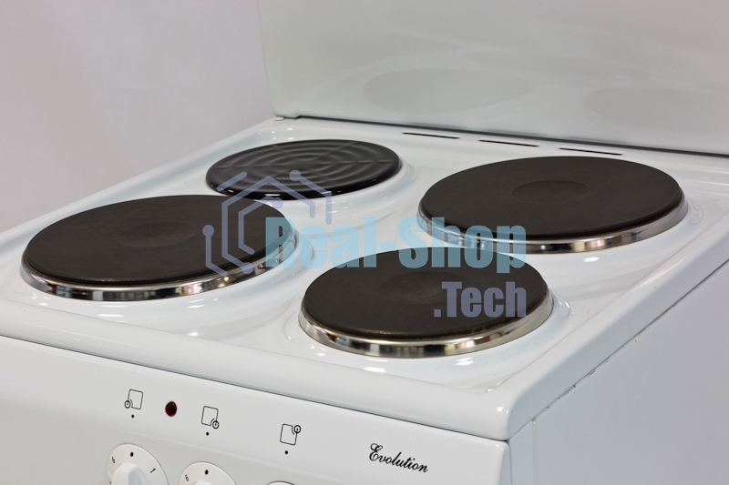 Плита электрическая De Luxe 5003.17Э белый, конфорок 3 электрических, духовка 46 л, 50 см x 85 см x 50 см