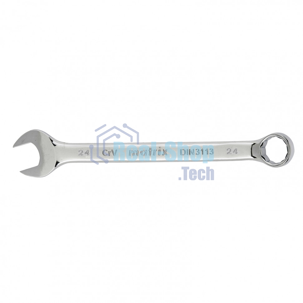 Ключ комбинированный Matrix, 24 мм, CrV, полированный хром