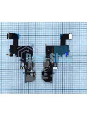Шлейф разъема питания с аудио-разъемом для iPhone 6 серый