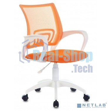 Кресло компьютерное Бюрократ CH-W695NLT TW-38-3 TW-96-1 оранжевый, сетка/ткань, крестовина пластик, пластик белый