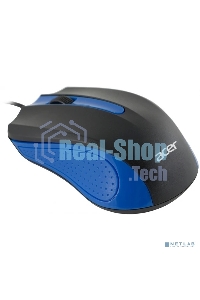 Мышь проводная Acer OMW011 черный/синий, 1200 dpi, USB, кнопки - 3
