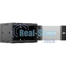 Шкаф коммутационный NTSS NTSS-W6U6045GS-BL настенный 6U 570x450 мм пер. дв. стекл 60 кг черный 350 мм 18 кг 220 град. 370 мм IP20 сталь