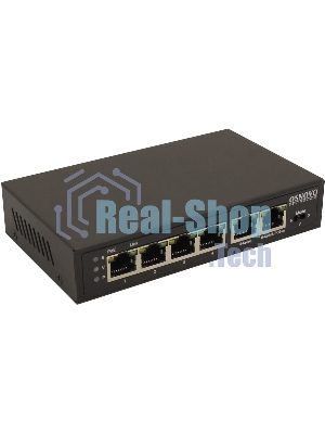 Коммутатор Osnovo SW-20600/D удлинитель FE на 6 портов с питанием по PoE, 4 *10/100 Base-T PoE, 1 *10/100 Base-T Uplink с поддержкой питания по PoE (до 90W), 1 *10/100 Base-T Uplink, PoE на порт - до 30W, суммарно до до 87W