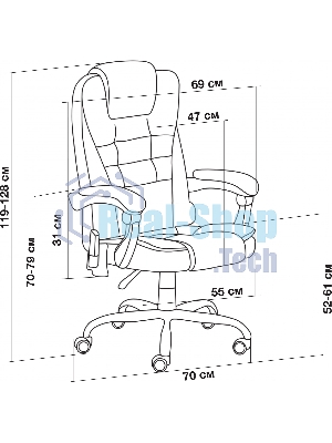 Кресло Cactus CS-CHR-OC05M-BR бежевый, экокожа, подголовник
