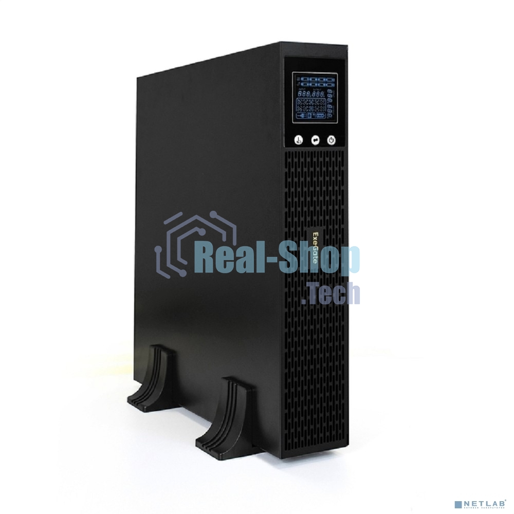 Источник бесперебойного питания Pure Sine Wave ExeGate SinePower UHB-2000.LCD.AVR.1SH.4C13.RJ.USB.2U 2000VA/1600W, LCD, AVR, 1*Schuko+4*C13, RJ45/11, USB, Rackmount 2U/Tower, металлический корпус, черный