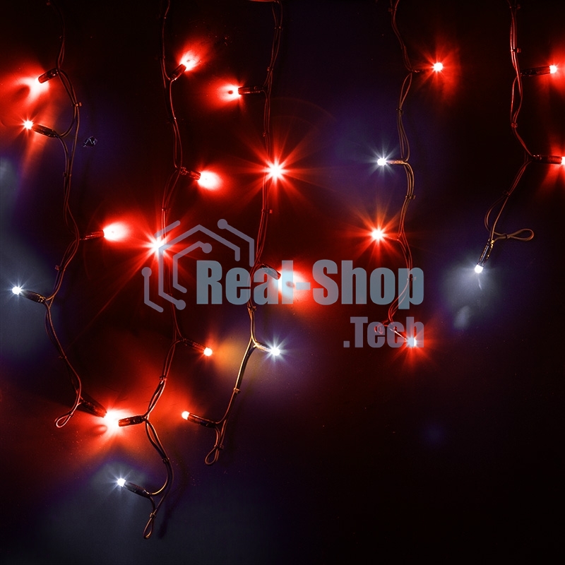 Гирлянда светодиодная Бахрома (Айсикл) 4,0х0,6м 128 LED КРАСНЫЙ черный каучук 3,3мм IP67 эффект мерцания 230В нужен блок 315-000 NEON-NIGHT