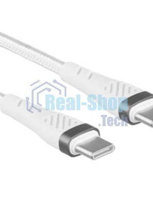 Кабель PERFEO USB C вилка - C вилка, 60W, белый, 1 м, POWER (C1104)