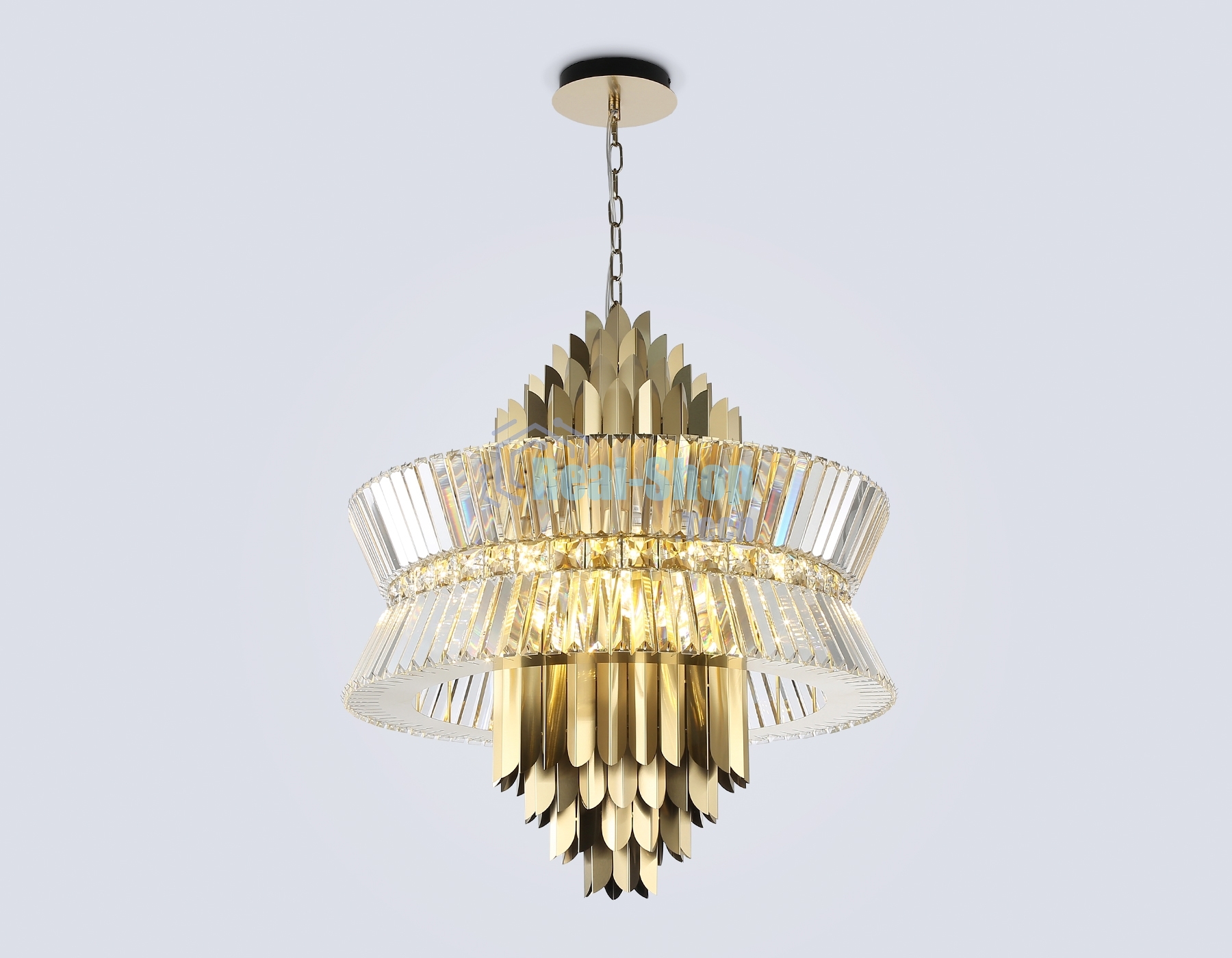 Люстра Ambrella light LH41023/18 BS/CL латунь/прозрачный E14*18 max 40W D700*750