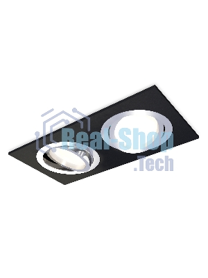 Комплект встраиваемого поворотного светильника Ambrella light XC7636082 SBK/PSL черный песок/серебро полированное MR16 GU5.3 (C7636, N7003)