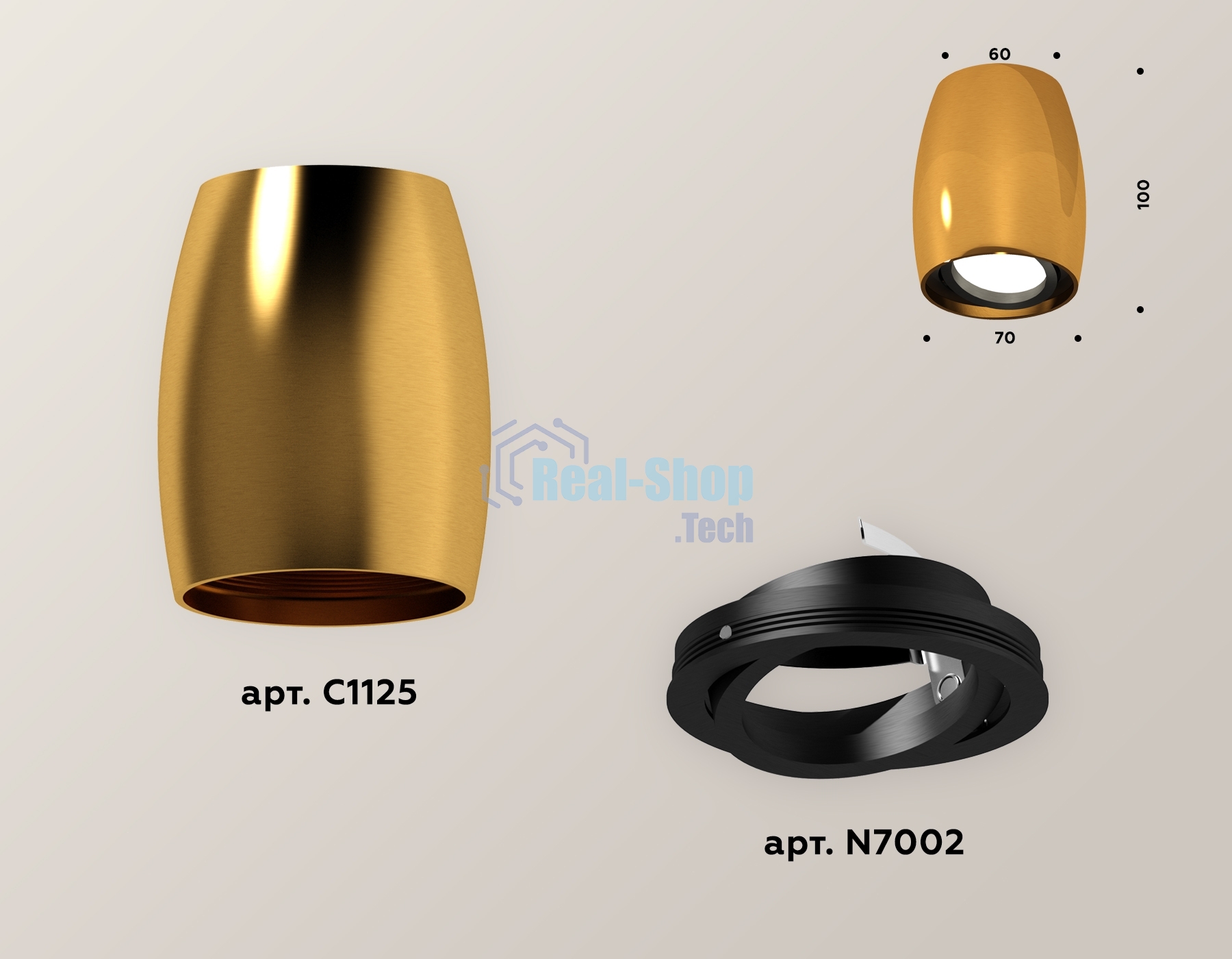 Светильник Ambrella Light XS1125002 PYG/PBK золото желтое полированное/черный полированный MR16 GU5.3 (C1125, N7002)