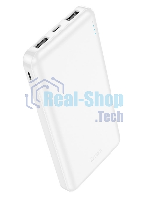 Портативный аккумулятор Hoco J100 High-ranking 10000mAh 2.1A 2xUSB-A белый (J100 HIGH-RANKING WHITE)