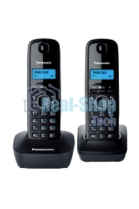 Телефон беспроводной (DECT) Panasonic KX-TG1612RUH (серый) Доп трубка в комплекте,АОН, Caller ID,12 мелодий звонка,поиск трубки