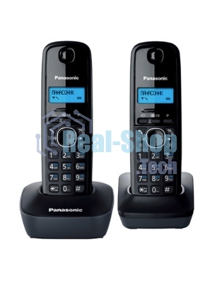 Телефон беспроводной (DECT) Panasonic KX-TG1612RUH (серый) Доп трубка в комплекте,АОН, Caller ID,12 мелодий звонка,поиск трубки