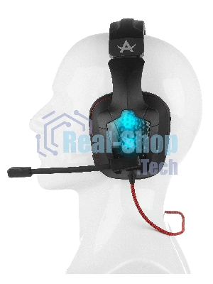 Гарнитура QUMO Arsenal чёрный, проводная, USB, подсветка