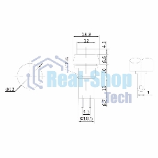 Выключатель-кнопка Rexant 250V 1А (2с) ON-OFF красная