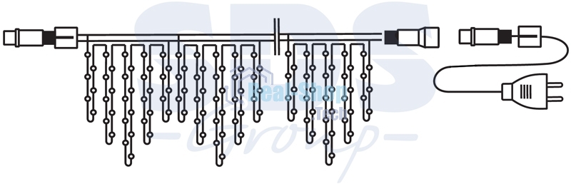 Гирлянда Neon-night Айсикл (бахрома) светодиодный, 4,0 х 0,6 м, черный провод каучук, 230 В, диоды белые, 128 LED