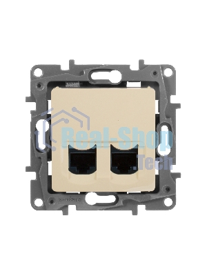 Двойная розетка RJ 45 - категория 5е - UTP - Etika - слоновая кость