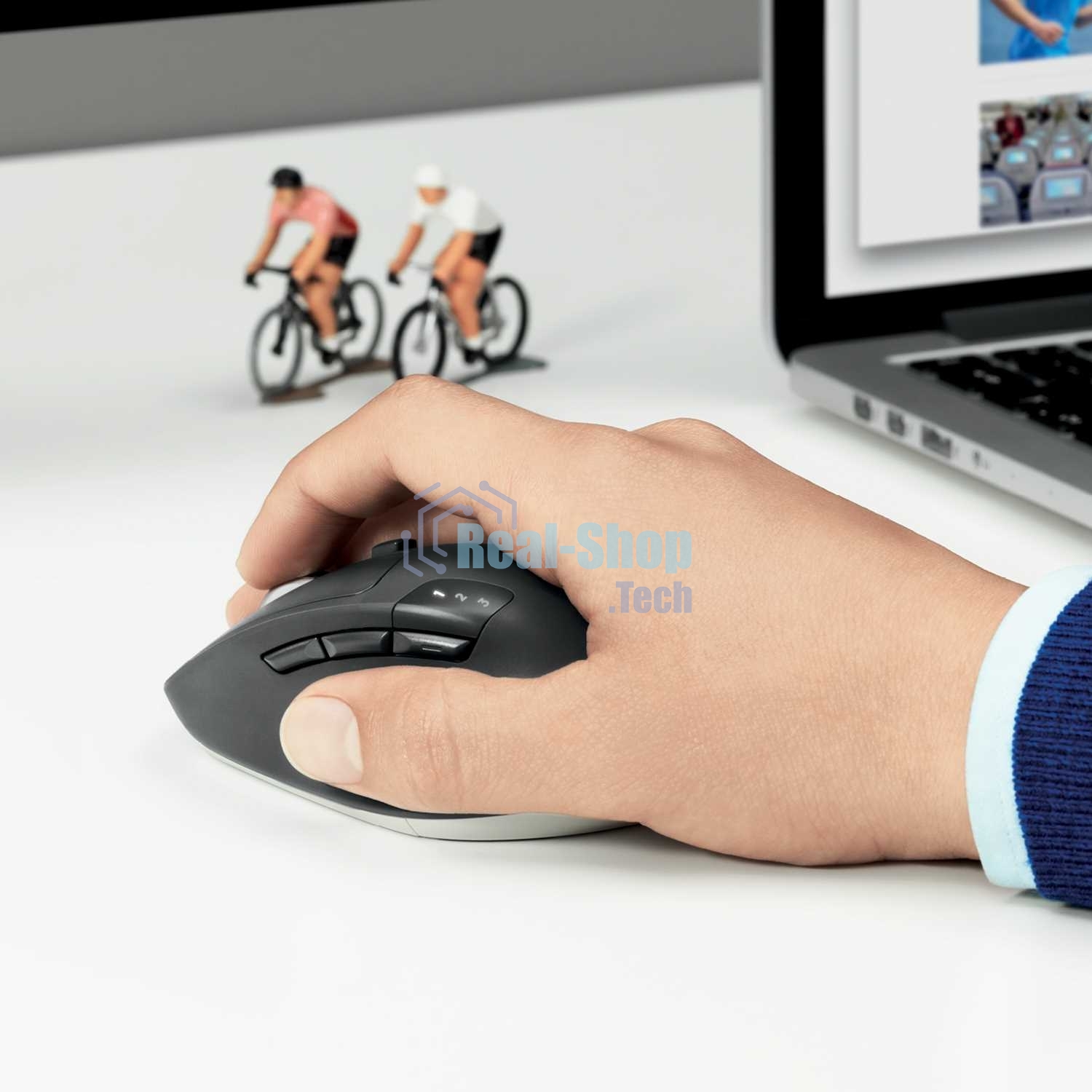 Мышь беспроводная Logitech M720 Triathlon черный, 1000 dpi, радиоканал, Bluetooth, USB, кнопки - 8