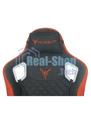 Кресло Knight OUTRIDER черный/красный, экокожа, 120 кг, механизм качания