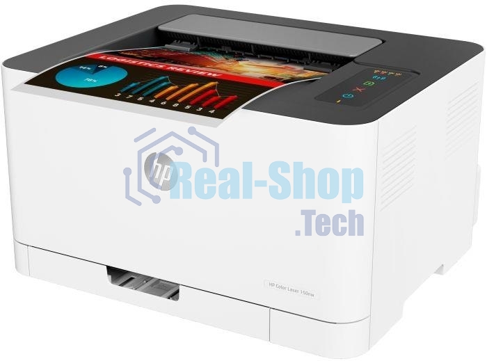 Принтер лазерный HP Color Laser 150nw (4ZB95A), A4, цветной, печ. до 18 стр/мин. (ч/б) до 4 стр/мин. (цвет), 600 x 600 dpi, USB, RJ-45, Wi-Fi, Air Print, Mopria