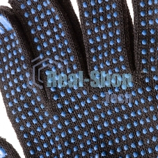 Перчатки трикотажные, с ПВХ точкой, 10 класс, черные Россия