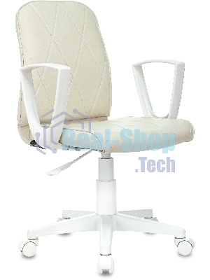 Кресло Бюрократ CH-W327 слоновая кость, экокожа, 120 кг, механизм качания