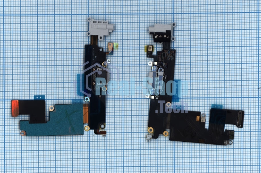 Шлейф разъема питания с аудио-разъемом для iPhone 6 Plus серый