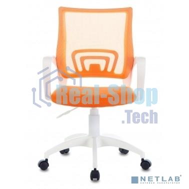 Кресло компьютерное Бюрократ CH-W695NLT TW-38-3 TW-96-1 оранжевый, сетка/ткань, крестовина пластик, пластик белый