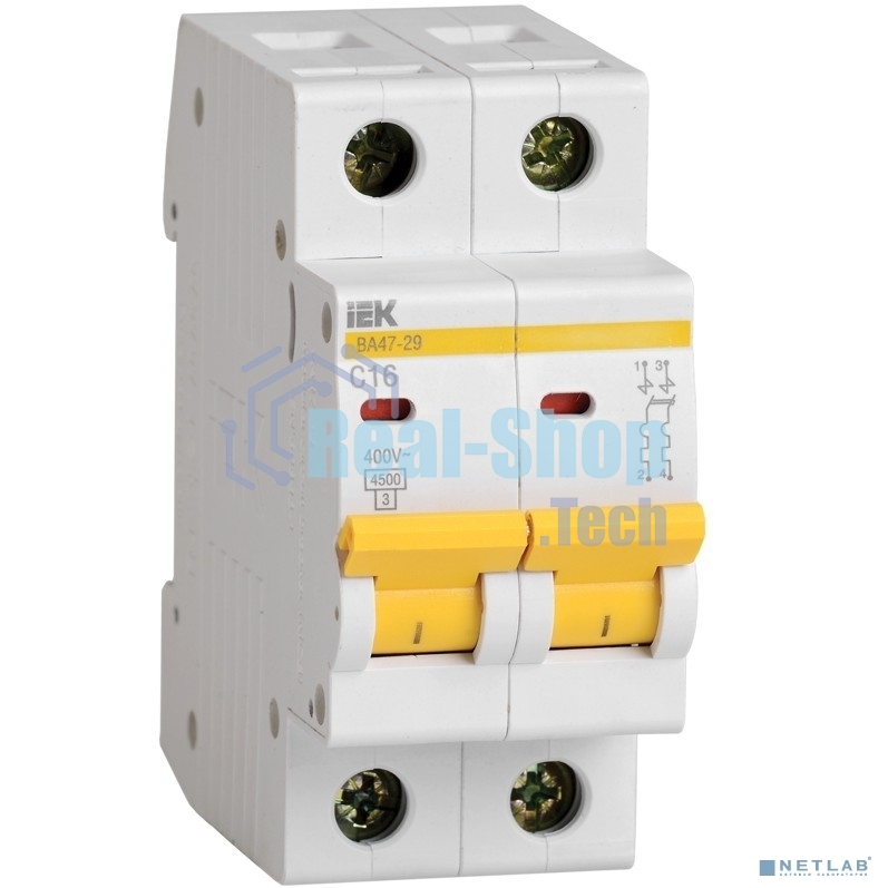 Выключатель автоматический модульный 2п B 32А 4.5кА ВА47-29 ИЭК MVA20-2-032-B